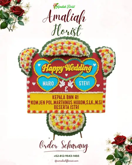 Papan Bunga Pernikahan Bubak